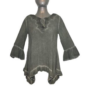 NWOT Boho Andree Women’s Green Tunic Size S